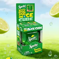 Jouets en peluche Cola, Sprite, Ice Cube et boissons gazeuses ; Jouets anti-stress à presser en forme de cube d'eau, style bonbons au malt