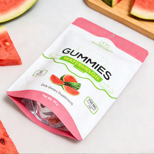 Sacs en plastique personnalisés papier d'aluminium 99g bonbons aux fruits vitamines gummy cookie sac à fermeture éclair debout avec trou de suspension - Product Image 4