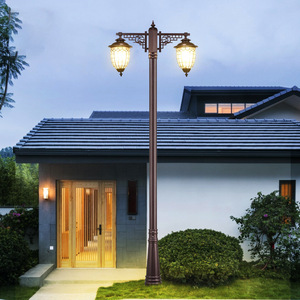 Valla de piscina led moderno aluminio plástico clásico exterior E27 bombilla globo bienes raíces iluminación poste señal Luz - Product Image 3