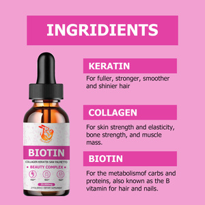 Gouttes liquides de biotine à marque privée OEM avec collagène hydrolysé de poisson pour une peau saine, favorisant la masse musculaire, complément beauté - Product Image 2