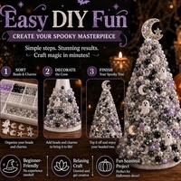 Kit de Bricolage Arbre de Noël Perlé – Ensemble d'Ornements Faits Main avec Perles et Breloques pour Décoration de Fêtes