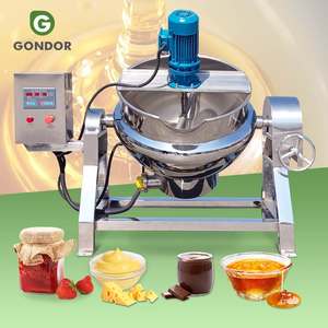 Marmite mélangeuse à double enveloppe chauffée au gaz, à vapeur, pour fusion et cuisson, avec agitateur, 10L, 100L, 100 Gallons, 500 Litres - Product Image 1