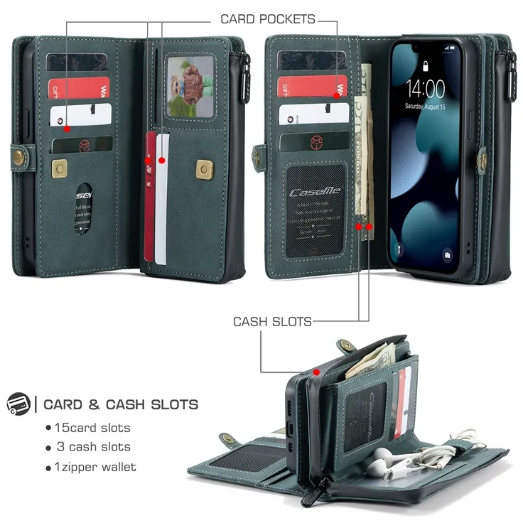 Caseme 018 Multifunktion karten Slot Wallet Ledertasche Für Samsung Galaxy S21 Plus S20 Ultra FE HINWEIS 20 10 A51 Abnehmbare Abdeckung