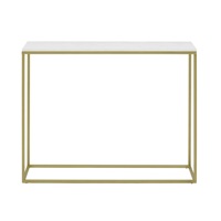 Table de Console de luxe moderne au Design Simple, Table d'angle supérieure en marbre doré, Table de Console d'entrée
