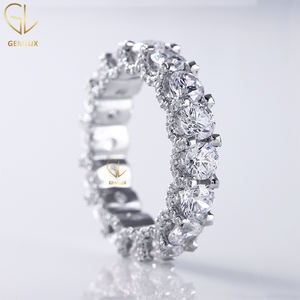 แหวนเพชรโมอิสแบบเต็มสำหรับสตรีมีขนาดและรูปร่างตามสั่งสำหรับปาร์ตี้ดีไซน์ล่าสุด - Product Image 3