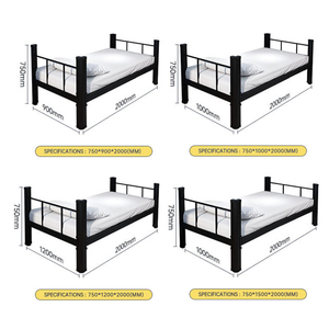 Easy Assemble Heavy Duty Company School Dormitory Small Apartment <b>Single</b> Layer Iron Steel <b>Bed</b> for Children and Adult - Product Image 6