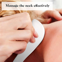 Masseur corporel et facial Gua Sha personnalisé en acier inoxydable, anti-rides en alliage métallique pour application manuelle sur le visage et le corps – Produits de massage