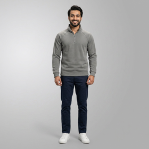Felpe da uomo personalizzate con cappuccio 14 Zip collo finto felpa in cotone poliestere felpa con motivo stampato per l'autunno Jogging - Product Image 1