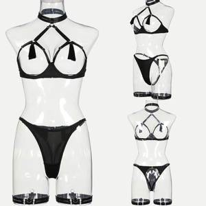 Conjunto de lencerí<span class=keywords><strong>a</strong></span> Sexy con borlas para mujer de alta calidad, bragas transparentes con sujetador abierto, bragas íntimas sexis calientes, conjuntos de bragas <span class=keywords><strong>desnudas</strong></span>, Juguetes sexuales para mujer - Product Image 6