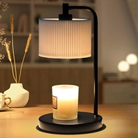 Lampu pemanas lilin elektrik, pemanas lilin listrik tinggi dapat disesuaikan dengan Timer kap lampu Linen untuk dekorasi rumah, meja, tidak perlu waktu sebenarnya