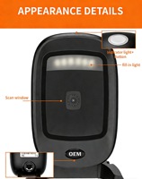 Lector de Códigos QR Vertical Norgee, Escáner de Códigos de Barras 1D y 2D, Interfaz USB para Punto de Venta Minorista, Uso Fijo en Escritorio