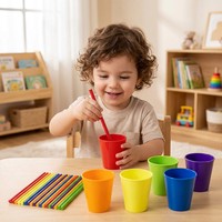 Juego Educativo Montessori de Madera 4 en 1 Personalizado: Clasificación de Colores, Apilamiento de Vasos, Palitos de Conteo y Lógica para Niños Pequeños