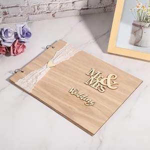 Álbum de Fotos de Madera para <span class=keywords><strong>Boda</strong></span>, Libro de Visitas, Kit de Álbum de Recortes Personalizado, Álbum de Fotos DIY, Nuevo Álbum de Madera Ecológico para Firmas de Invitados de <span class=keywords><strong>Boda</strong></span> - Product Image 1