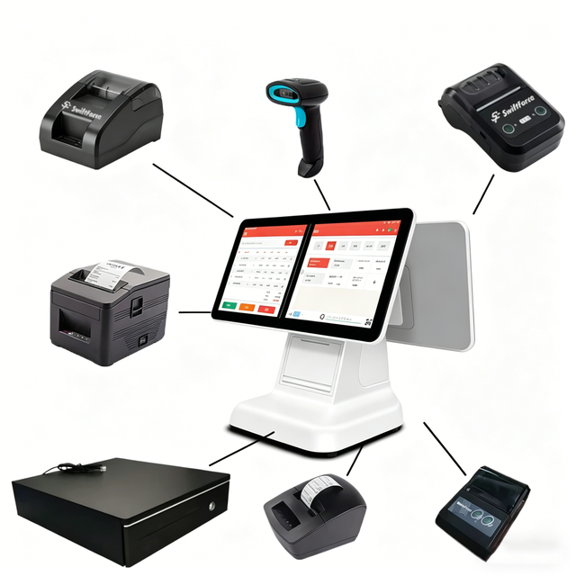 15" 15.6" Set Printer Scanner Cashbox Hardware All in One Pos System Cash Register Machine Retail Restaurant Otheing POS Device