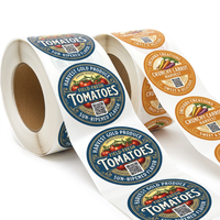 Aangepaste ronde productetiketrol met QR-code, tomaat-wortel sticker voor fruit- en groenteverpakkingen, boerderijmerk etiketdruk