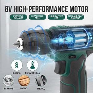 Nuevo Taladro Eléctrico Recargable con Batería de Litio de 8V, Taladro Manual, Herramienta Eléctrica Doméstica, Juego de Taladro Eléctrico, Multifuncional para el Hogar - Product Image 3