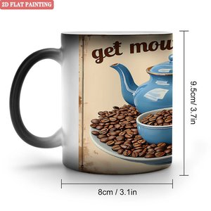 Mug personnalisé à motif festif, noir givré, 11 oz, en céramique, tasse magique changeant de couleur à la chaleur - Product Image 1