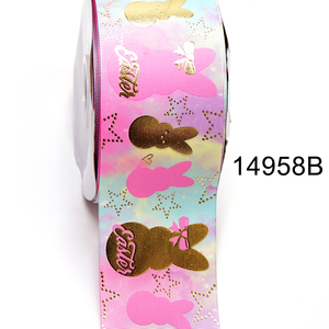 Foil Printed 75mm 3'' Hair Bows <strong>Ribbon</strong> Grosgrain <strong>Ribbon</strong> Fast Shipping Low Price <strong>Easter</strong> - Product Image 5
