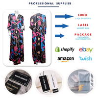 Abaya modeste MQ234 pour femmes musulmanes, robe en mousseline de soie noire à imprimé chaîne, robe Abaya Dubaï, vêtements islamiques, ensemble Abaya avec foulard