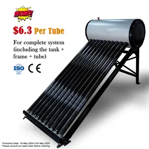 100L 120L 200L 300L Non-Pressurized Low Pressurized Vacuum Tube Diy No Pressure Solar Water Heater For Home or Commercial