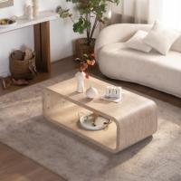 Moderner Holz-Couchtisch im Amerikanischen Landhausstil, Rechteckig, Japanisch Inspiriert, für Zuhause und Büro, Holzplatten-Möbel für Wohnzimmer