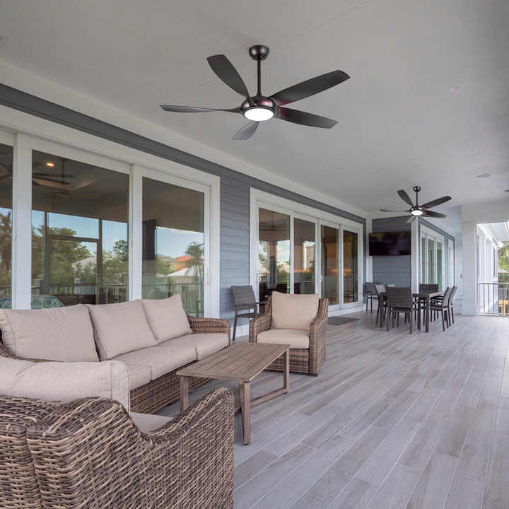 HSG Model 3733 LED 56 Inches Ceiling Fan Manufacture Black Blades Led Lighting Ceiling Fan