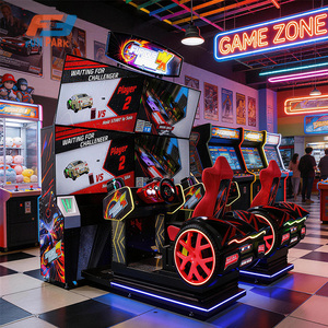 Máquina recreativa comercial de carreras de superdeportivos de doble asiento, operada con monedas, con gabinete de simulación de conducción con movimiento de vibración y inclinación. - Product Image 6