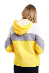 Chaqueta universitaria de verano a la moda para mujer, cortavientos con capucha fina, patrón de cuello levantado, decoración de talla grande elegante - Product Image 6