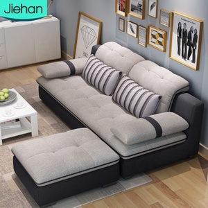 Sofá Moderno de Tres Plazas de Diseño Nórdico Contemporáneo para Sala de Estar, Tapizado en Tela a Precio Económico - Product Image 1