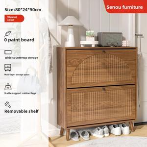 Modern Wood Folding Space-saving <b>Shoe</b> <b>Rack</b> with Minimalist Design for Doorway Entrance in Small Apartments - Product Image 3
