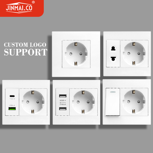 European 16A IP44 Industrial French Socket with Dual 2USB New Design Electrical Plug for Home/Hotel Use