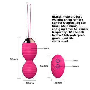 Bola de Ejercicio Kegel Inalámbrica <span class=keywords><strong>MELO</strong></span> con Control Remoto, Resistente al Agua IPX7, Frecuencia Ajustable, para Entrenamiento Íntimo Femenino - Product Image 5