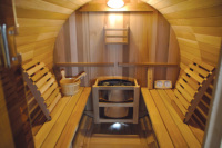 Sauna extérieur en cèdre massif Cedar Lover RWH300-A7, sauna sec à vapeur, capacité 4 personnes, avec fenêtres en transom, certifié CE