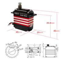 Servo sans balais en métal KST HA20-9015, couple élevé 90 kgf.cm, 0,15 seconde, 60 pour les avions RC à grande échelle, sans contact, standard