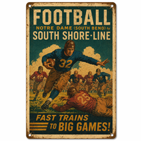 Plaque rétro personnalisée avec logo imprimé, décoration murale pour bar sportif, enseigne en métal vintage sur le thème du football pour pub, club, restaurant, salle de jeux