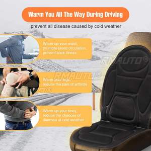 Funda de Asiento Delantero de Coche con Calefacción Eléctrica Universal Negra de 12V, Calentador con Termostato para Invierno, Cojín para el Hogar - Product Image 3