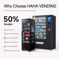 Distributeur automatique intelligent HAHA VENDING AI, distributeur de boissons et de collations réfrigérées, refroidisseur intelligent avec paiement sans argent liquide, gestion à distance, 360 MINI