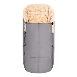 ウールのような素材ウォームバンティングバッグユニバーサルベビーカー寝袋寒い天候防水幼児フットマフ