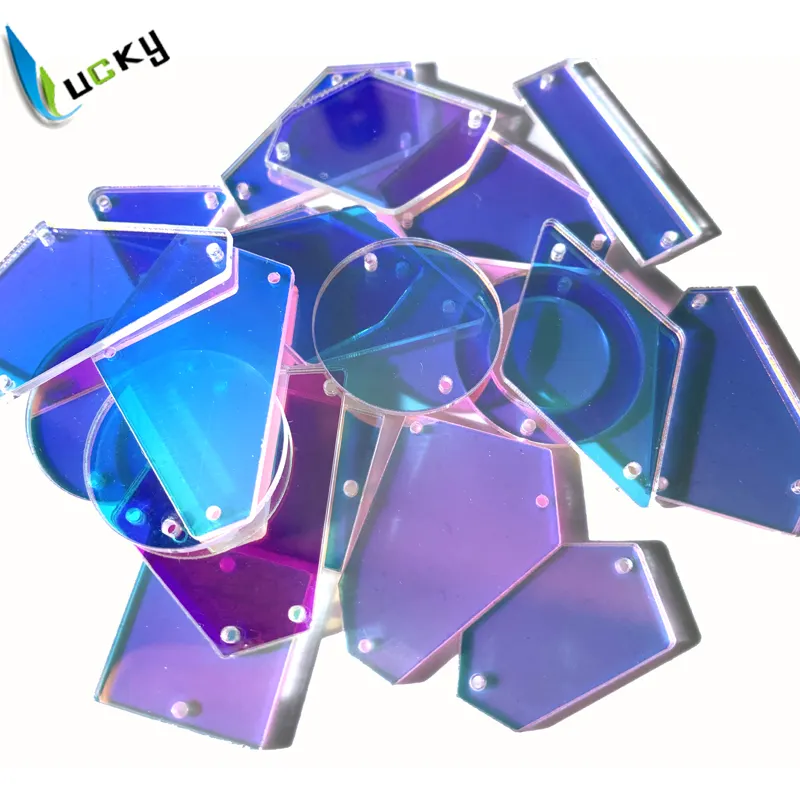 Lucky factory direct miroir en acrylique cousu sur strass mélange 10 formes transparent ab