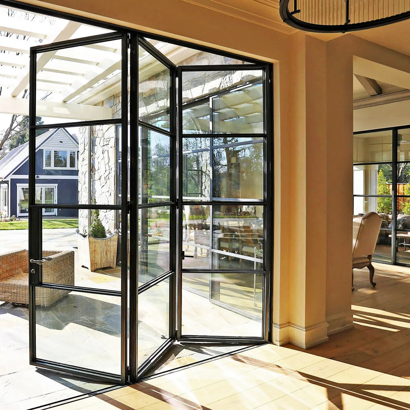 The latest popular patio and patio sliding doors  extremely narrow steel frame living room partition sliding doors