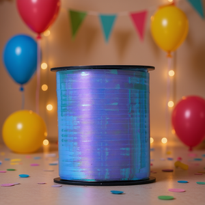 Decoraciones Redondas de Plástico Reutilizables Iridiscentes Azules para Fiestas, 450M, para Cumpleaños, Uso en Interiores - Product Image 3