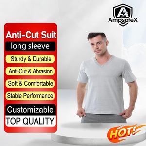 Camiseta de Seguridad Blanca Personalizable AmpsafeX, Resistente a Cortes y Desgarros, Prenda de Trabajo de Corte Regular, Venta Directa de Fábrica - Product Image 1