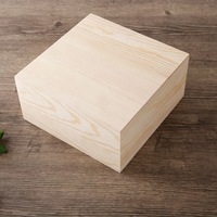 Boîte de rangement en bois massif personnalisée, boîte d'emballage carrée en bois, bois naturel pour l'emballage de cadeaux