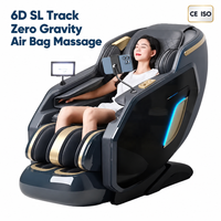 Kursi Pijat Shiatsu 6D Zero Gravity Mewah untuk Seluruh Tubuh, Smart SL Track, Pijat Leher, Kaki, Pinggang, dan Telapak Kaki, untuk Rumah, Gym, dan Kantor