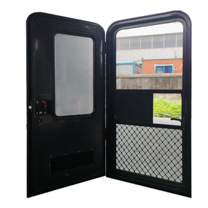 Portes de <span class=keywords><strong>caravane</strong></span> RV personnalisées 620x1400mm, entièrement noires, en alliage d'aluminium, à ouverture à gauche, avec aération - Product Image 5
