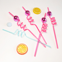 Pailles de style en forme de nouveau design, paille de Noël en plastique décorative, paille réutilisable rose