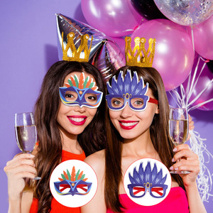 Mardi Gras Decoration Glasses Holiday Party Parade Celebration Photo Props Prom Dress up Colorful Glasses <b>Frames</b> - Product Image 2