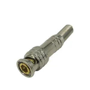 Conector macho BNC de alta calidad, conector de resorte chapado en oro de 75ohm para cable RG58