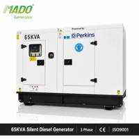 Générateur diesel authentique de marque Perkings 52 kW 65 kVA 80 kVA 100 kVA silencieux, moteur 1104A-44TG1, triphasé, alimentation de secours pour usine