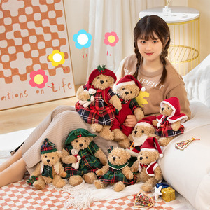 Wholesale Cute Couple Christmas Teddy Bear <b>Plush</b> <b>Toy</b> with PP Cotton Filling Washed Finish Super Soft Fabric-Stress Relief Gift - Product Image 2